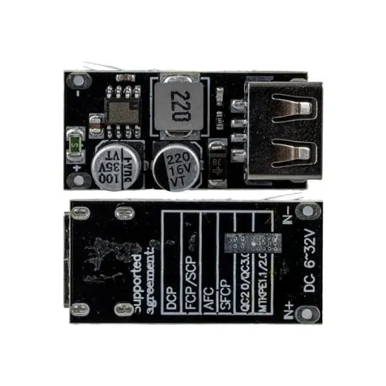 Weko WK-22853 USB-A DC Voltaj Düşürücü Modül Telefon Şarj Devresi Giriş 6-32V Çıkış 5V TO Q.C3.0 Step Down resmi