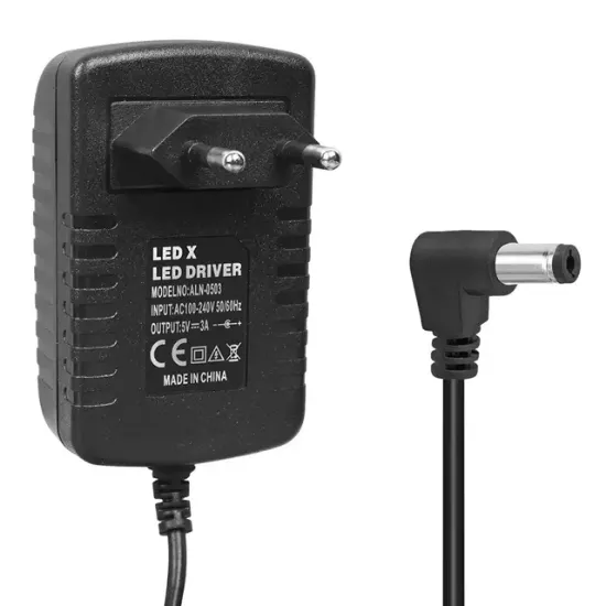 Powermaster PM-16737 5 Volt - 3 Amper 5.5*2.5 Mm Uçlu Plastik Kasa Adaptör resmi