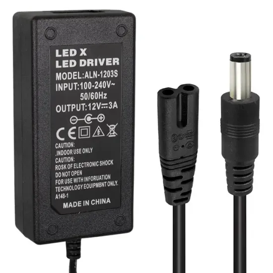 Powermaster PM-1980 12 Volt - 3 Amper - 36 Watt 5.5*2.5 Mm Uçlu Plastik Kasa Masaüstü Adaptör resmi