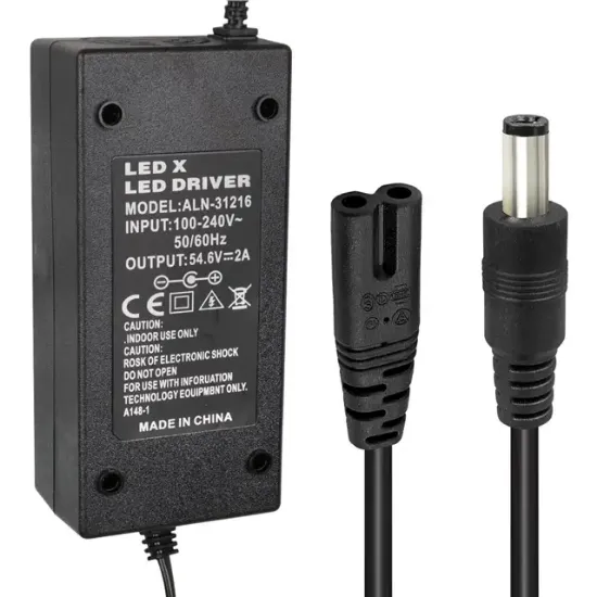 Powermaster Li-İon Lityum Piller İçin 54.6 Voltaj 2 Amper Elektrikli Bisiklet Şarj Cihazı resmi