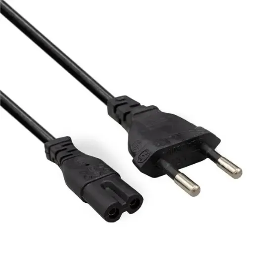 Fully M-1303E Siyah 1.5 Metre 2 Pin Teyp Kordon Fişi Cereyan Kablosu resmi