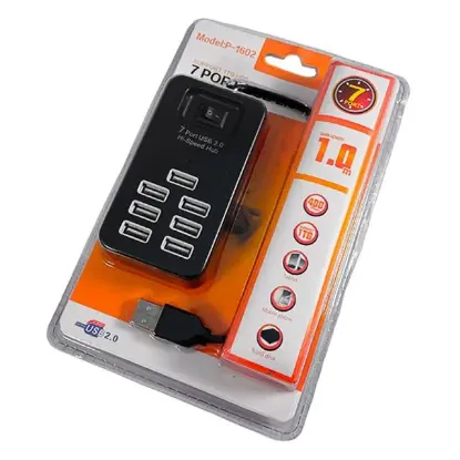 Fully S-802J 7 Port USB 2.0 Anahtarlı ve 1 Metre Kablolu Hub Çoklayıcı resmi