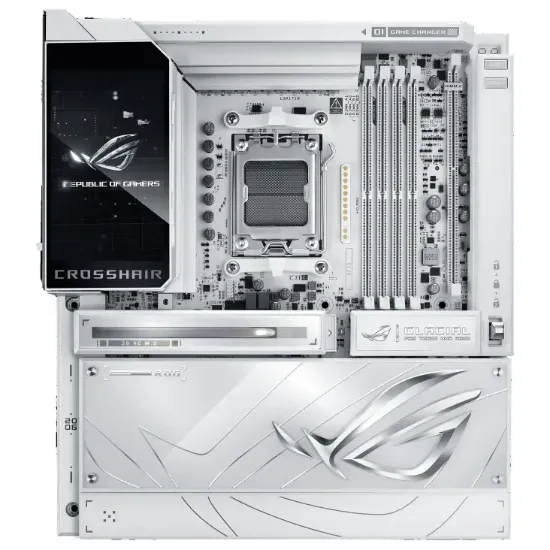 ASUS ROG CROSSHAIR X870E GLACIAL AM5 ANAKART resmi
