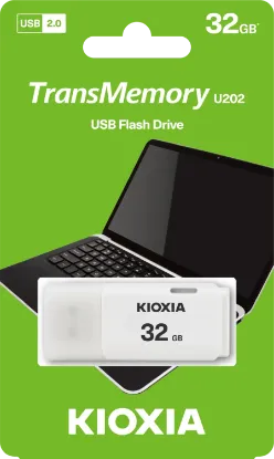 32GB USB2.0 KIOXIA BEYAZ USB BELLEK LU202W032GG4 resmi