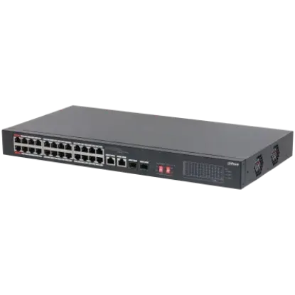 DAHUA S3226-24ET-240 24 PORT 24XFE-2XGE-2X1GE/SFP 240W POE SWİTCH resmi