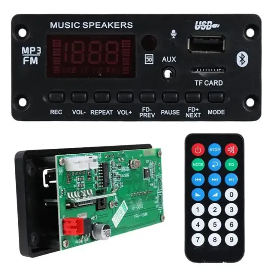 MagicVoice G010 USB/SD/Bluetooth 2X25W Amfi Çıkışlı Oto Teyp Çevirici Dijital Player Board (95X40MM) resmi