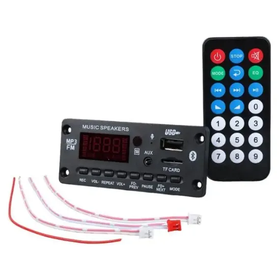 MagicVoice G010 USB/SD/Bluetooth 2X25W Amfi Çıkışlı Oto Teyp Çevirici Dijital Player Board (95X40MM) resmi