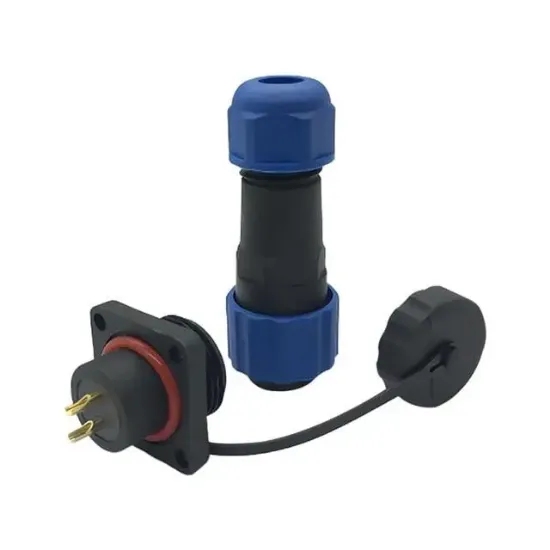 SD16 Su Geçirmez 2 Pin 16 Mm Dörtgen Konnektör (Fiş-Soket / Erkek-Dişi) resmi