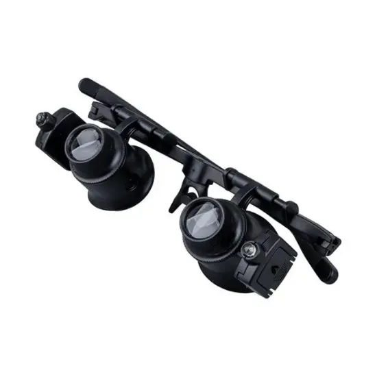 PowerMaster PM-23691 24X Profesyonel Tamirci Kuyumcu Büyüteç Gözlüğü Çift Aydınlatma Ledli (Analog Gözlük) resmi