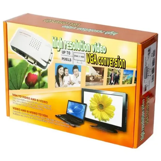 Powermaster PM-983 VGA'dan BNC S-Video VGA'ya Görüntü Dönüştürücü 1080P Destekli resmi