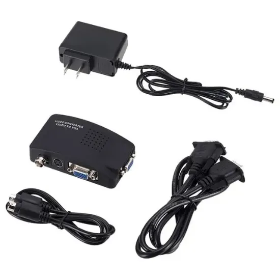 Powermaster PM-983 BNC S-Video VGA'dan VGA'ya Görüntü Dönüştürücü 1080P Destekli resmi