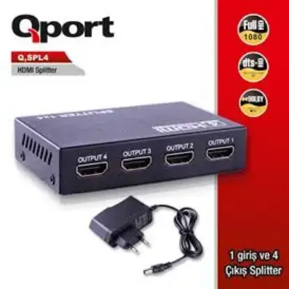 QPORT (Q-SPL4) FULL HD 1 GIRIS 4CIKIS HDMI SPLITTE resmi