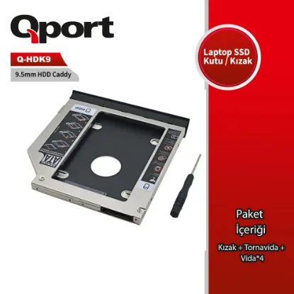 QPORT Q-HDK9 2.5" HDD/SSD UYUMLU CEVIRICI 9.5" OPTIK SATA KIZAK resmi