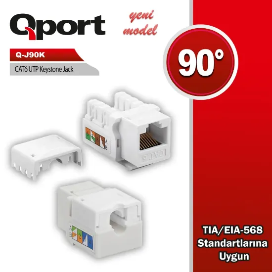 QPORT Q-J90K CAT6 90 DERECE KEYSTONE JACK resmi