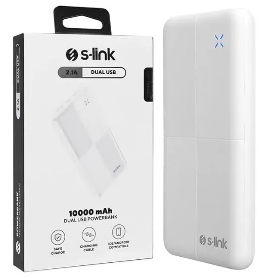 S-Link IP-G12N 10.000mAh MicroUSB + TYPE-C Beyaz Taşınabilir Pil Şarj Cihazı Powerbank resmi