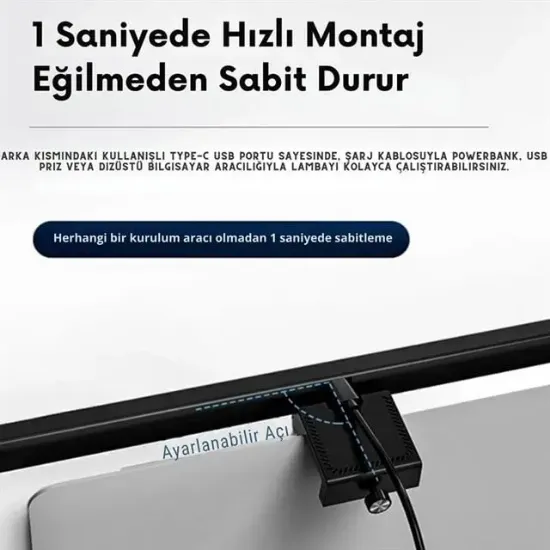 PowerMaster PM-29316 Asimetrik Göz Koruyucu Monitör Işık Barı 61cm 3 Renk Modlu resmi