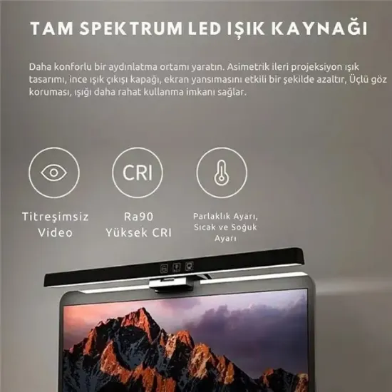 PowerMaster PM-29315 Asimetrik Göz Koruyucu Monitör Işık Barı 51cm 3 Renk Modlu resmi