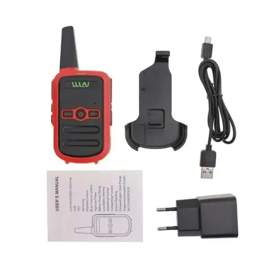 Wln KD-C51 16 Kanal 3-5 Km Kırmızı Kasa İkili Telsiz (Şarj Aleti Dahil) resmi
