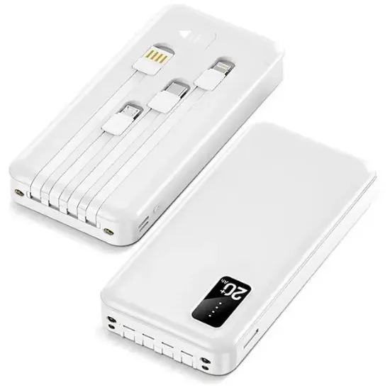 Powerway TX209 20.000mAh Kablolu Dijital Göstergeli Fenerli Powerbank Dahili Telefon Stand (MİCRO - TYPE C - LİGHTNİNG) resmi