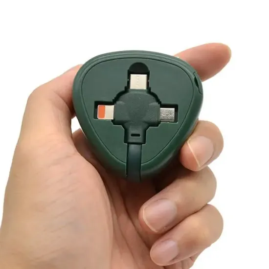 PowerMaster PM-29662 3'ü 1 Arada Cep Boy Makaralı 120cm 5 Kademeli Şarj Kablosu resmi