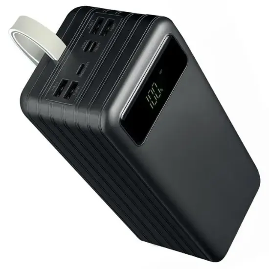 Powerway TX80 80.000mAh Kablolu Dijital Göstergeli Gerçek Fener Işıklı Kamp Siyah Powerbank resmi