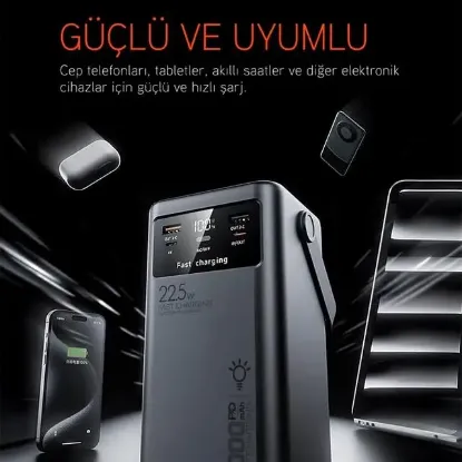 Powerway PD50 50.000mAh 22.5W Süper Hızlı Şarjlı Powerbank resmi