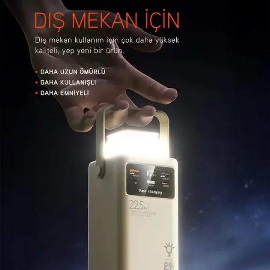Powerway PD50 50.000mAh 22.5W Süper Hızlı Şarjlı Powerbank resmi