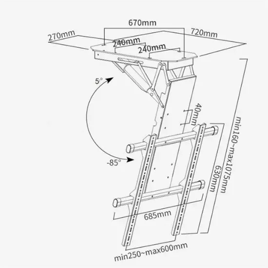 Powermaster PM-29675 Kumandalı Elektrikli Motorlu Akıllı Tavan TV Askı Aparatı (50-90 İnç) resmi