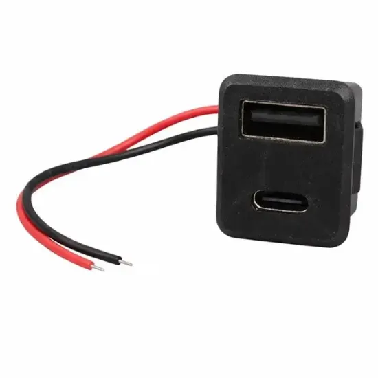 IC-266T-4 Pano Tip Kare Type-C + USB Şarj Soketi Bağlantı Modülü resmi