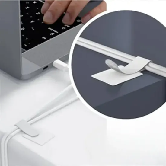 Sunup SN-29137 Beyaz Yapışkanlı 10'lu Kablo Düzenleyici  resmi