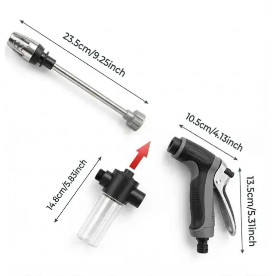 Powermaster PM-29663 Yüksek Basınçlı Uzun Çubuklu Araç Yıkama ve Sulama Seti resmi