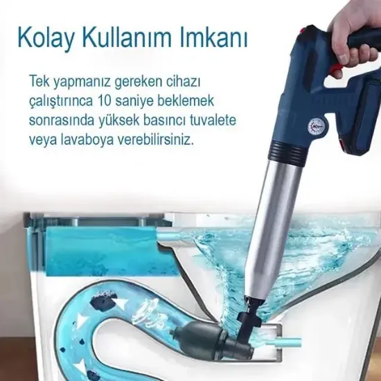 Elektromer EL-26077 Şarjlı Yüksek Basınçlı Tuvalet Pistonu Pompası resmi