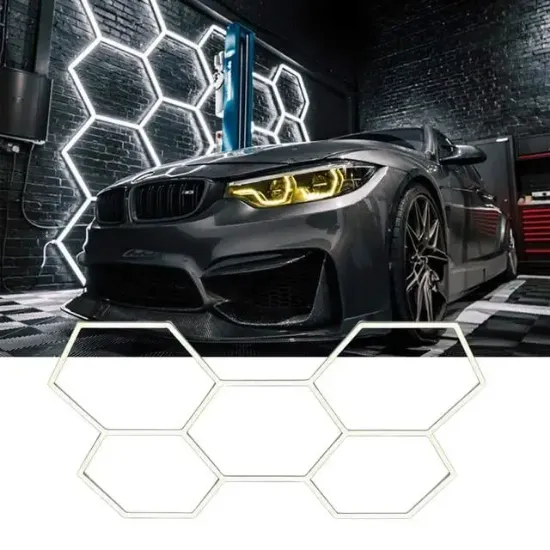 Ledx AL-RW7226 Altıgen Petek 240W Beyaz Led Armatür Garaj Dekoratif Aydınlatma resmi