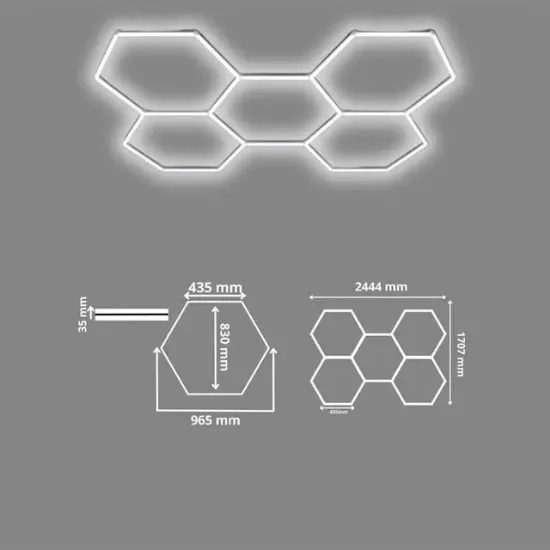 Ledx AL-RW7226 Altıgen Petek 240W Beyaz Led Armatür Garaj Dekoratif Aydınlatma resmi