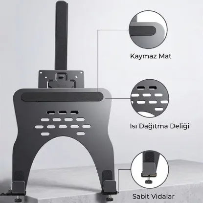 Powermaster PM-27096 Profesyonel Amortisörlü 2'si 1 Arada Laptop ve Monitör Standı resmi