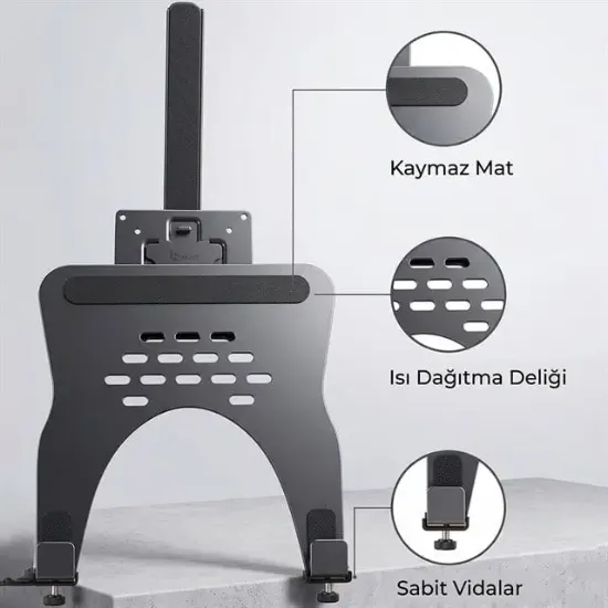 Powermaster PM-27096 Profesyonel Amortisörlü 2'si 1 Arada Laptop ve Monitör Standı resmi