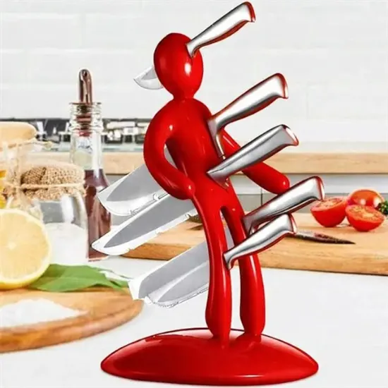 Sunup SN-29169 Kırmızı Çok Amaçlı Mutfak Tezgah Üstü Bıçak Tutucu Stand Organizer resmi