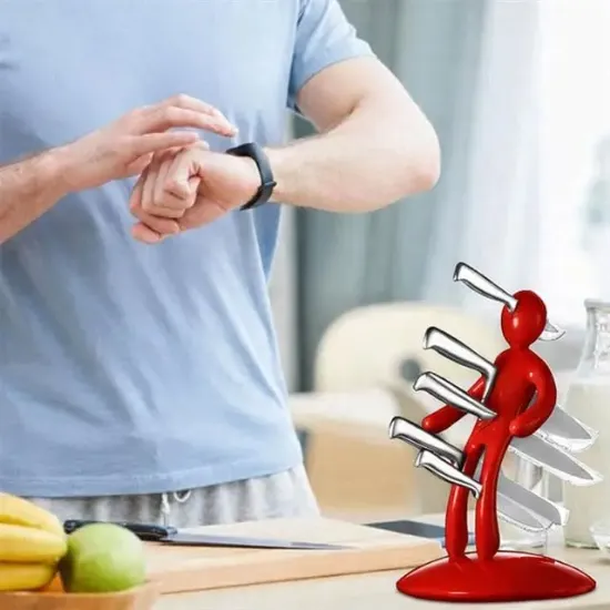 Sunup SN-29169 Kırmızı Çok Amaçlı Mutfak Tezgah Üstü Bıçak Tutucu Stand Organizer resmi