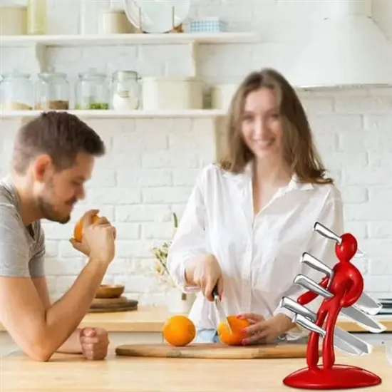 Sunup SN-29169 Kırmızı Çok Amaçlı Mutfak Tezgah Üstü Bıçak Tutucu Stand Organizer resmi