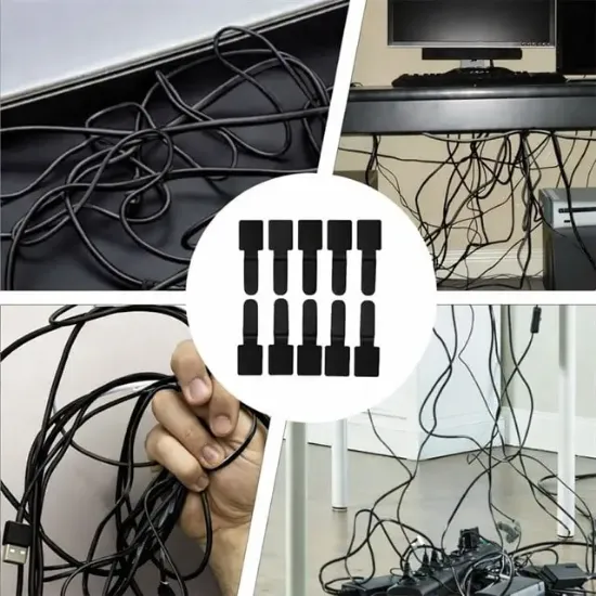 Sunup SN-29138 SiyahYapışkanlı 10'lu Kablo Düzenleyici  resmi