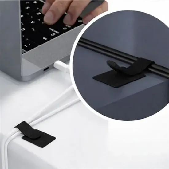 Sunup SN-29138 SiyahYapışkanlı 10'lu Kablo Düzenleyici  resmi