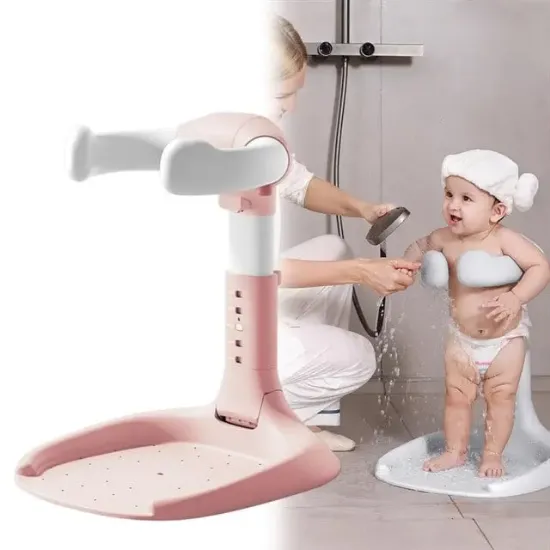 Sunup SN-29260 Pembe Bebek Banyo Yardımcısı - Boy Ayarlı ve Ayaklı Yıkama Standı resmi