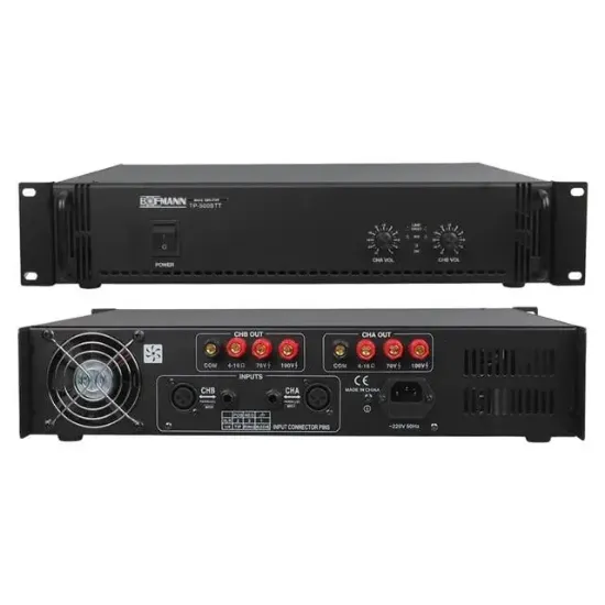 Bofmann TP-500STT 2x250W Hat Trafolu Stereo Power Amfi - 100V Profesyonel Ses Sistemi resmi