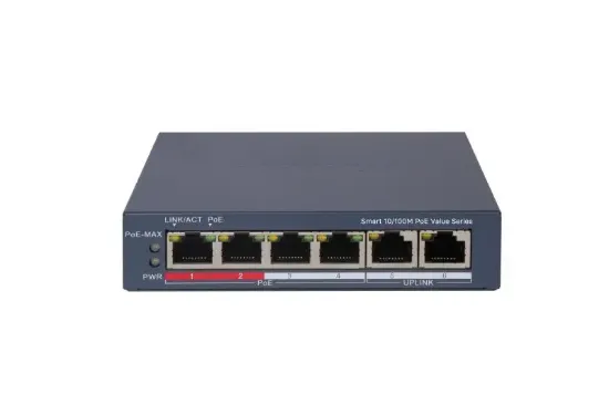 HIKVISION DS-3E1106P-EI/M 4XFE+2XFE 45W POE SWITCH resmi