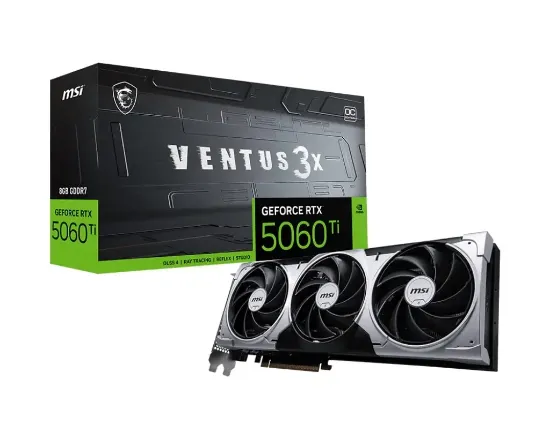 MSI GEFORCE RTX 5060 TI 8G VENTUS 3X OC GDDR7 128B DX12 PCIE 5.0 X16 (3XDP 1XHDMI) resmi