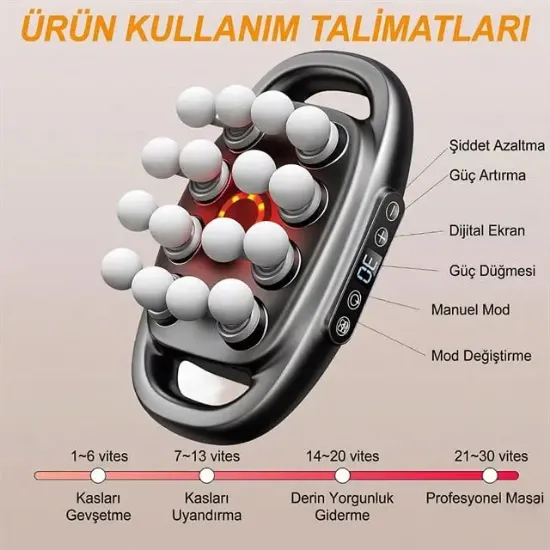 Powermaster PM-29677 16 Başlıklı Ultra Geniş Alanlı Selülit ve Derin Doku Masaj Aleti resmi