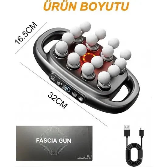 Powermaster PM-29677 16 Başlıklı Ultra Geniş Alanlı Selülit ve Derin Doku Masaj Aleti resmi