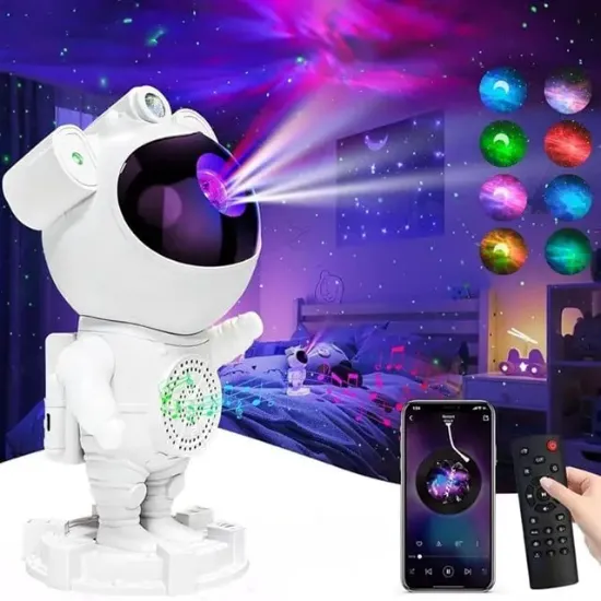 Sunup SN-30764 Astronot Galaxy Projektör Gece Lambası Uzaktan Kumandalı Bluetooth Hoparlörlü resmi