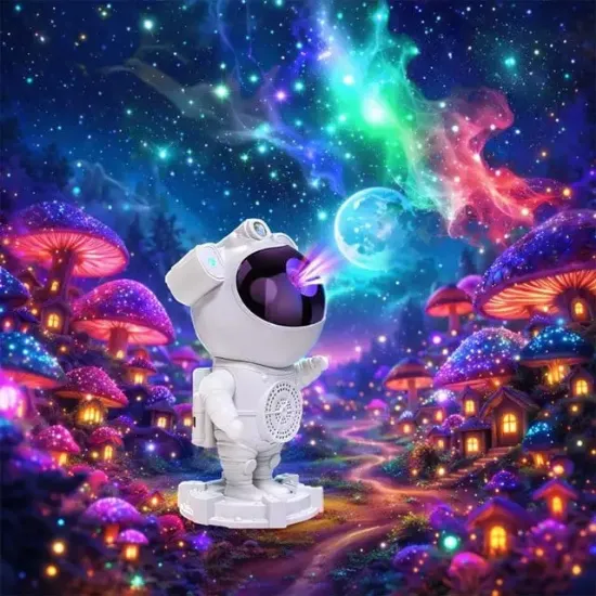 Sunup SN-30764 Astronot Galaxy Projektör Gece Lambası Uzaktan Kumandalı Bluetooth Hoparlörlü resmi