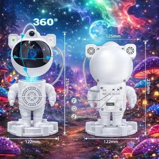 Sunup SN-30764 Astronot Galaxy Projektör Gece Lambası Uzaktan Kumandalı Bluetooth Hoparlörlü resmi